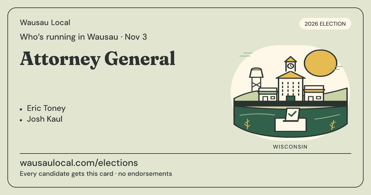 Attorney General, November 3, 2026 — Wausau Local race card